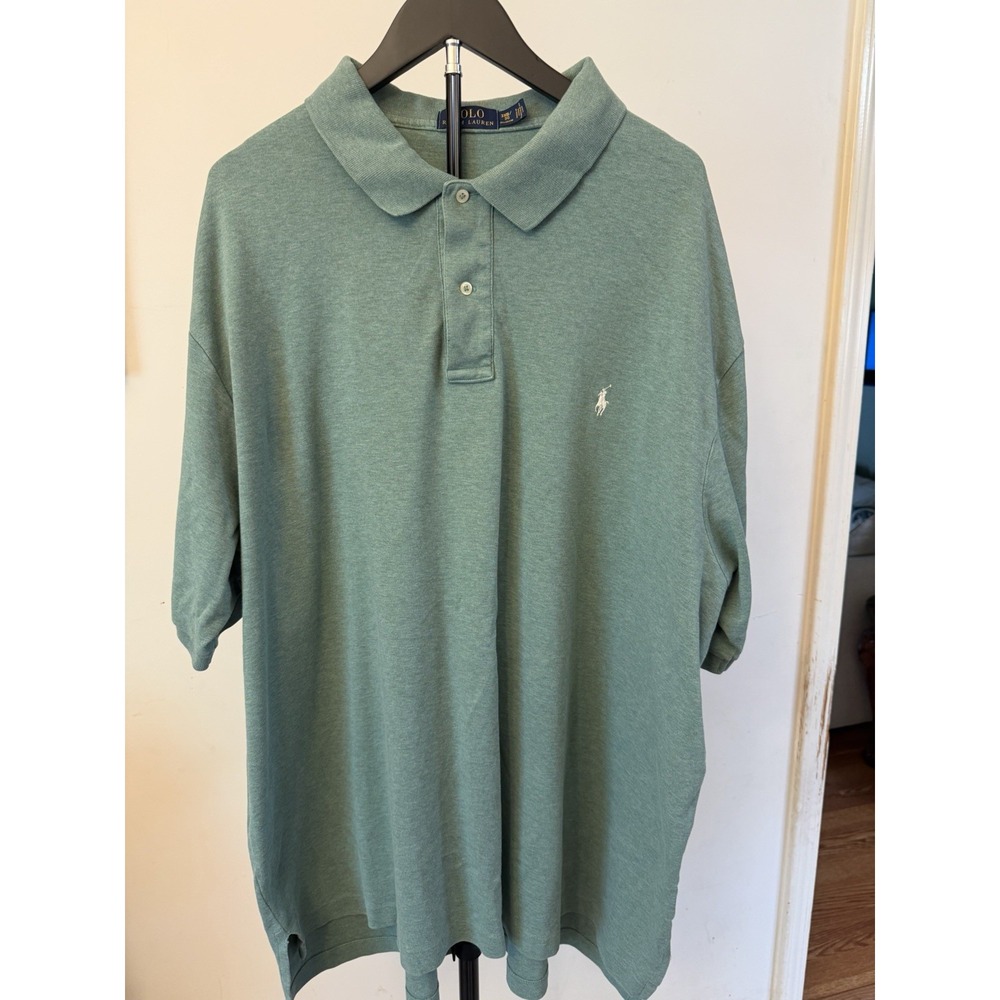 Ralph Lauren Polo Men's 3XB Big Green Short Sleeve Shirt Flesh Pony